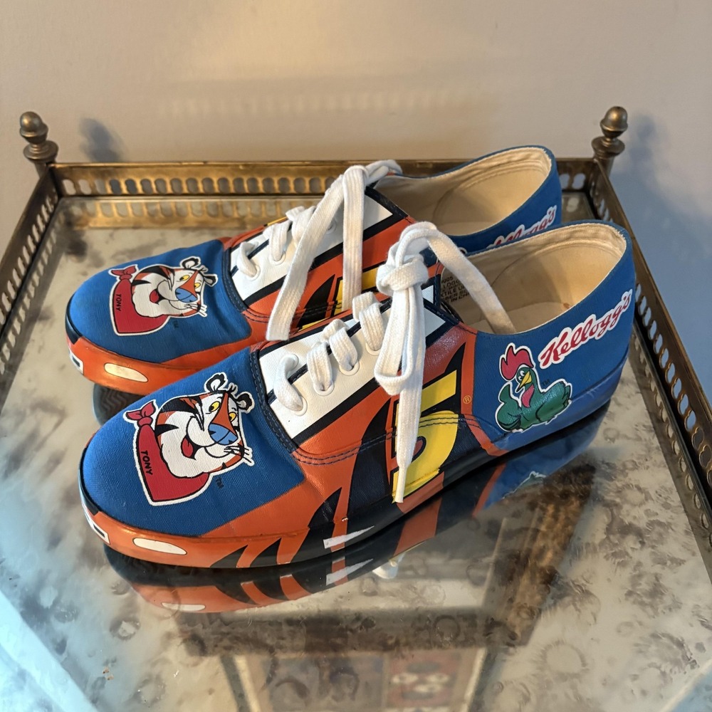 Vintage Kellogg's Tony the Tiger‎ Shoes Mens Size 9 Womens 11 Racing NASCAR 90s